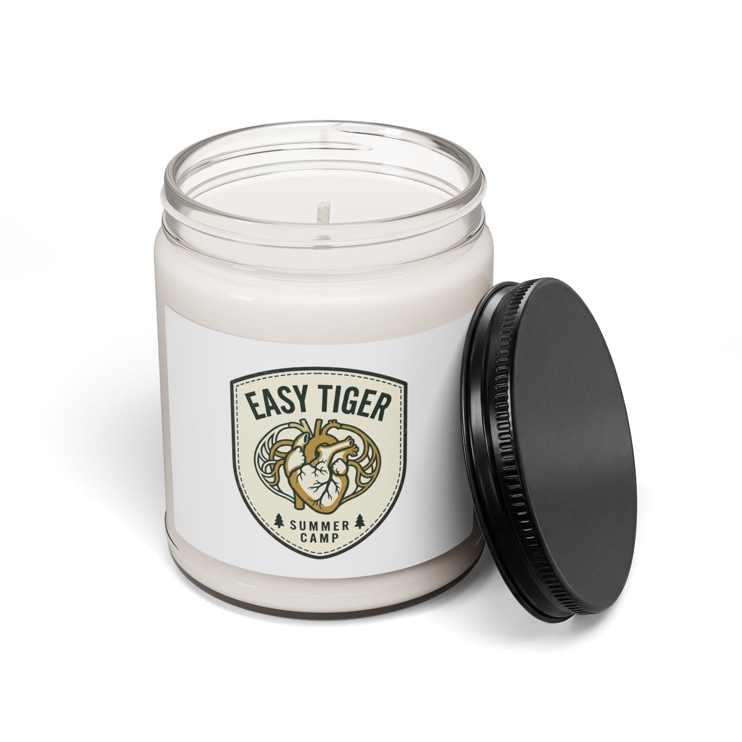Retro Tiger Badge Candle | Soy Scented Jar, Summer Camp Vibes