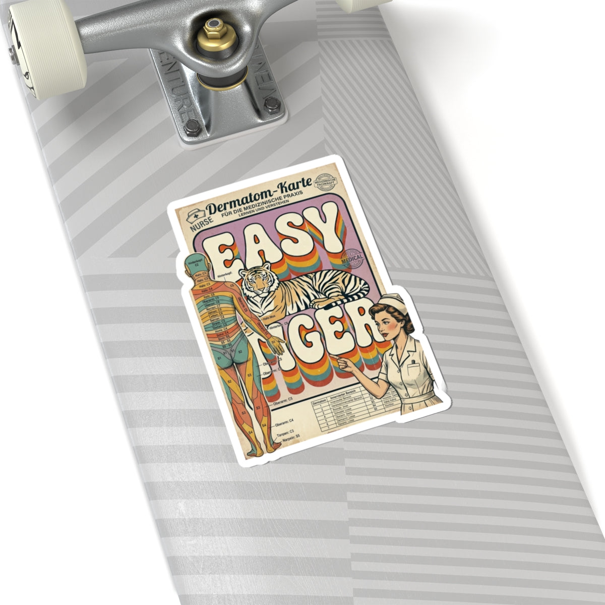 Easy Tiger Retro Tiger Graphic Sticker | Vintage Vacation Vibe