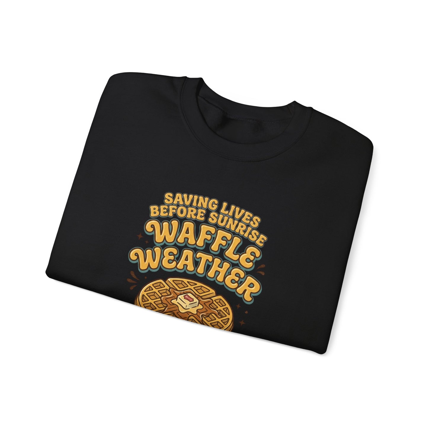 Waffle Weather Crewneck | Vintage Food Graphics, Retro Diner Breakfast