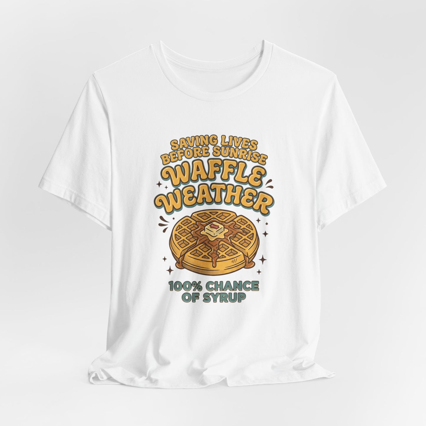 Waffle Weather T-Shirt | Retro Breakfast Graphic, Vintage Food Diner Style