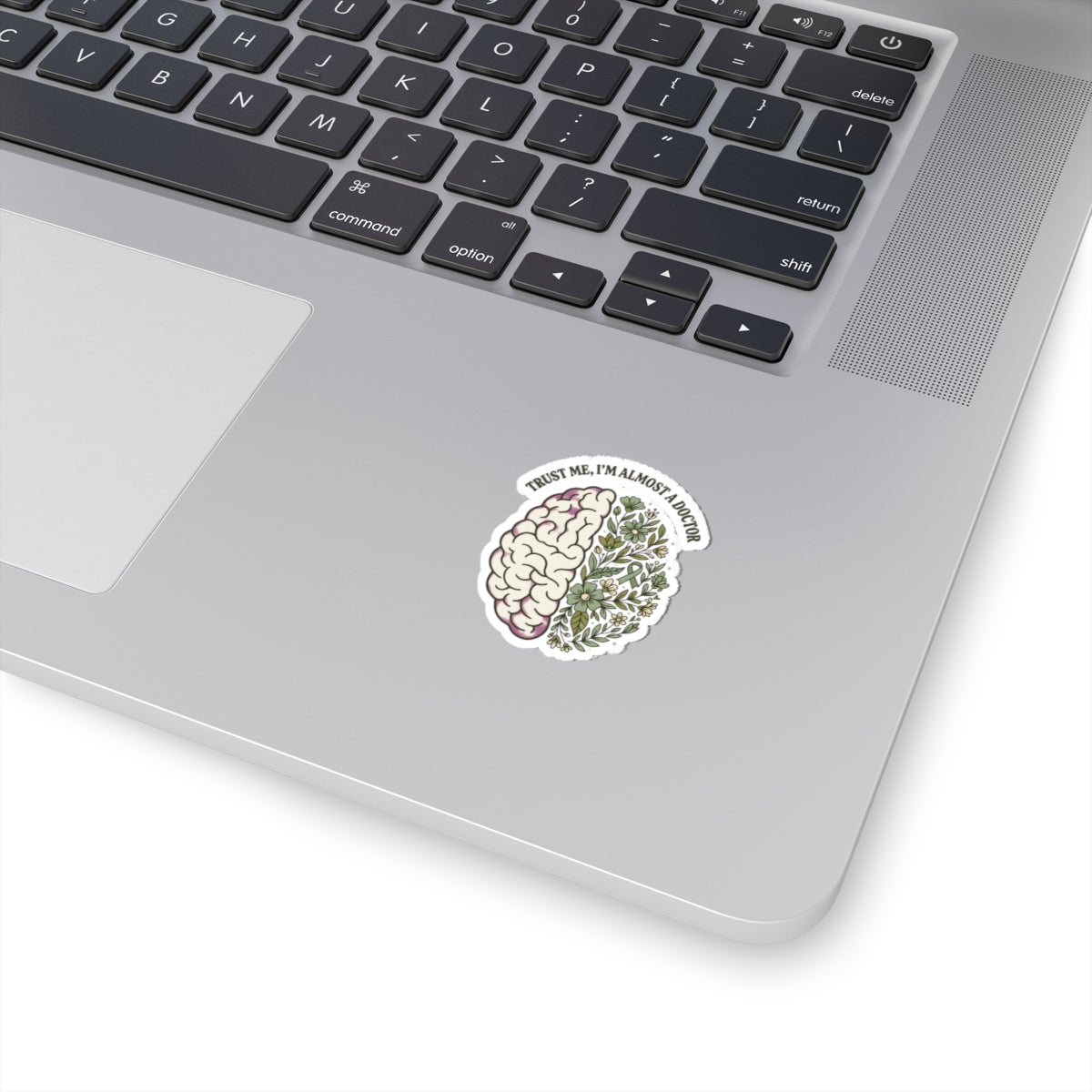 Brain & Floral Ribbon Sticker | Mental Health Awareness, Green Ribbon