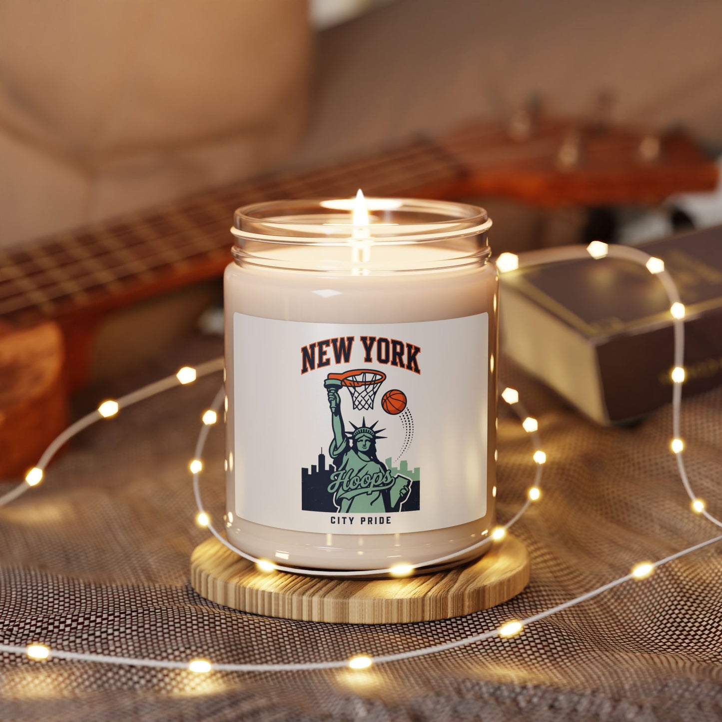 New York City Pride Basketball Candle, Soy Jar