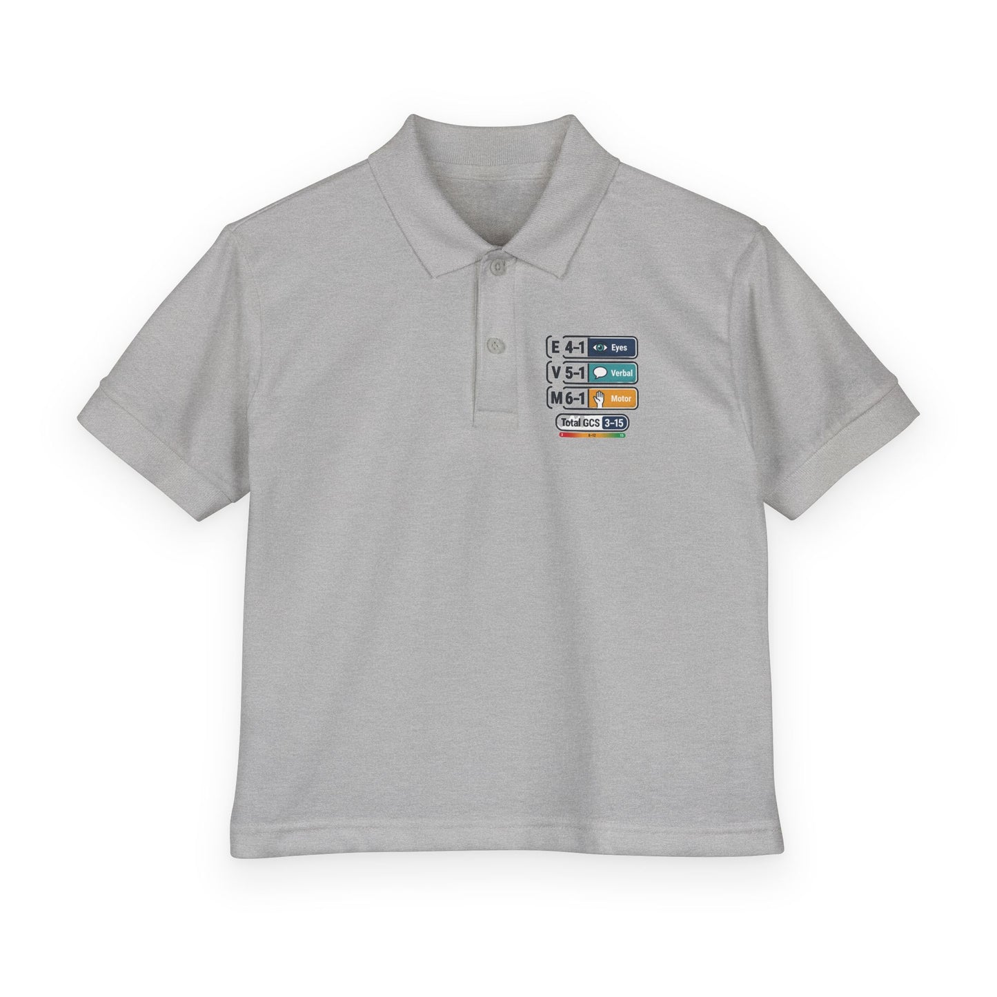Kids Polo Shirt with Colorful Camping Icons — Outdoor Adventure Badge Design