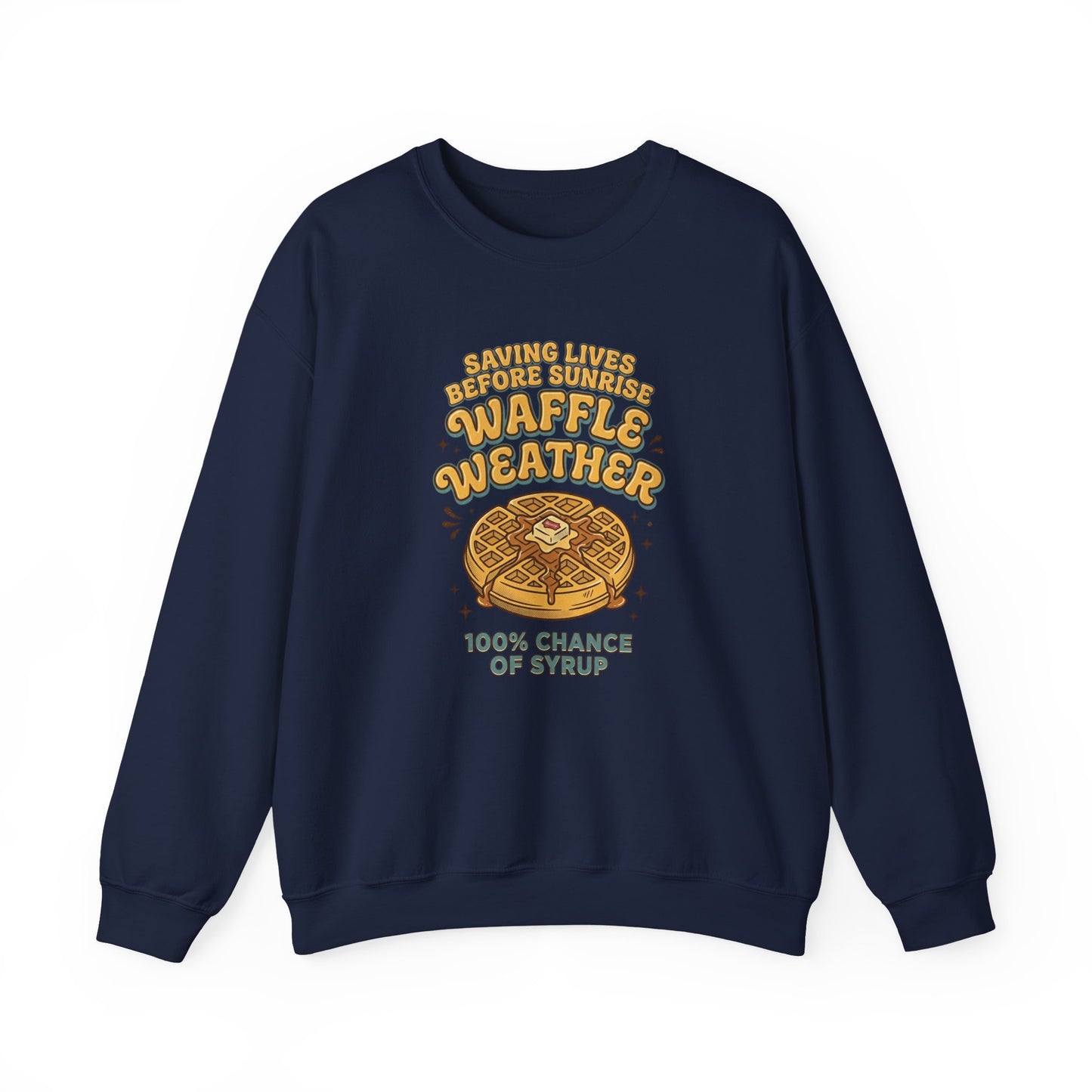 Waffle Weather Crewneck | Vintage Food Graphics, Retro Diner Breakfast