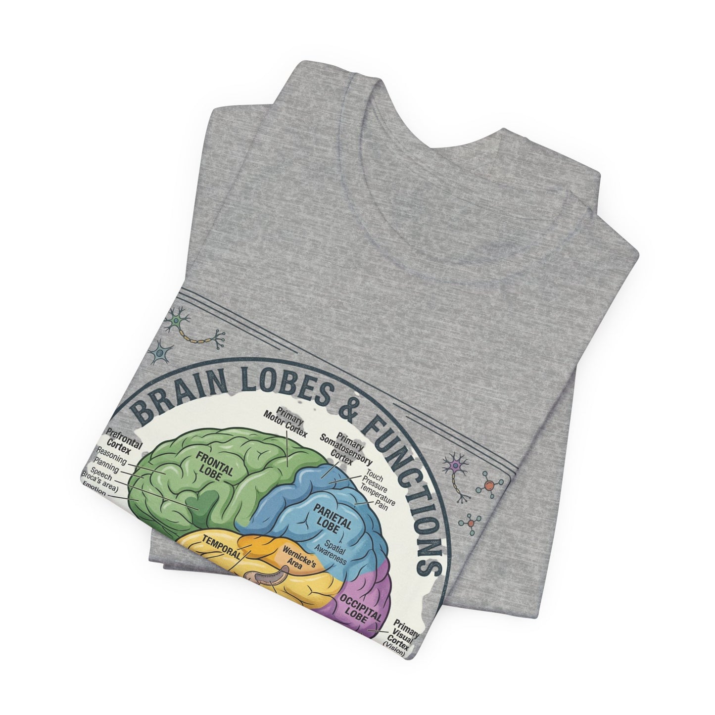 Brain Lobes & Functions T-Shirt | 250th Fourth of July, Patriotic Milestone