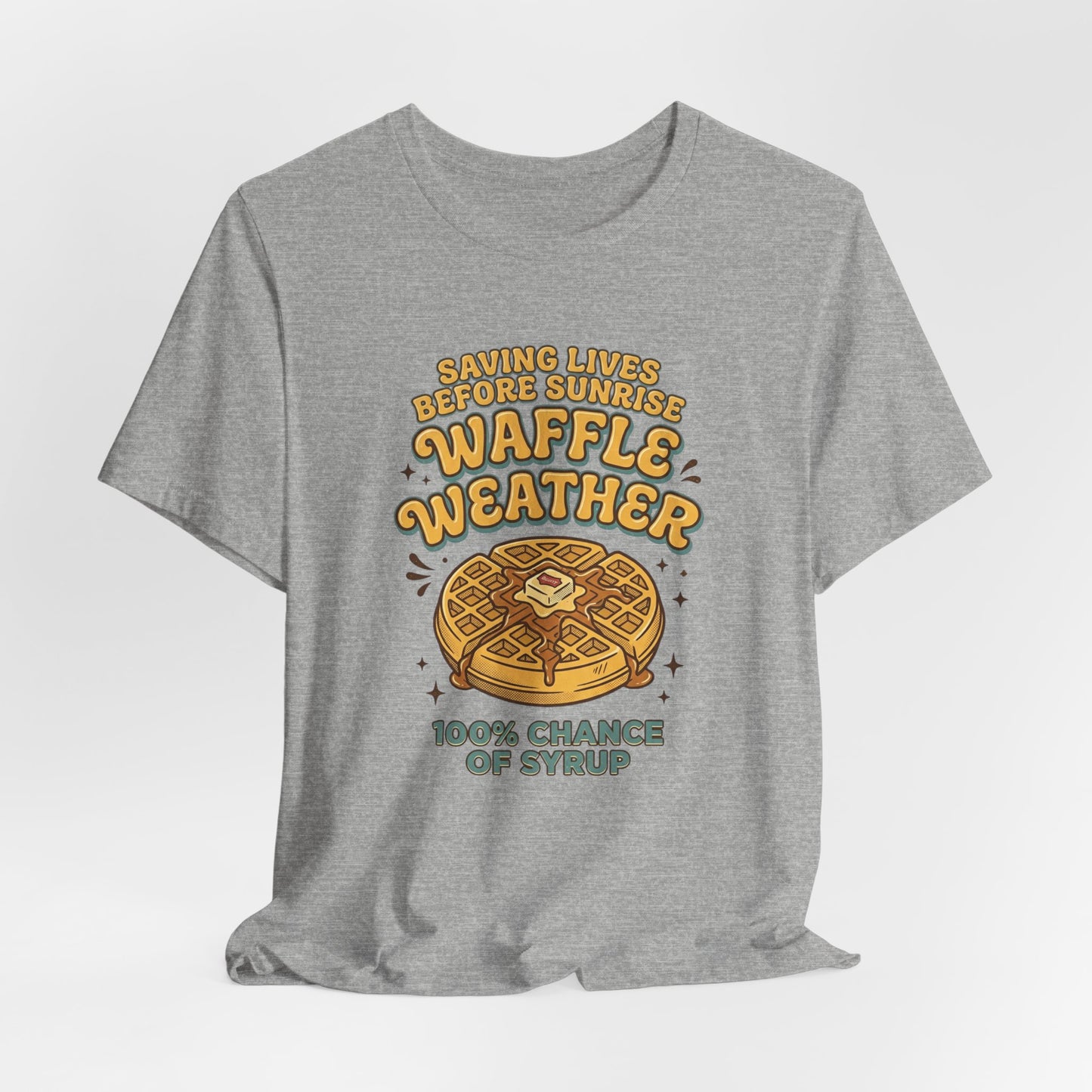 Waffle Weather T-Shirt | Retro Breakfast Graphic, Vintage Food Diner Style