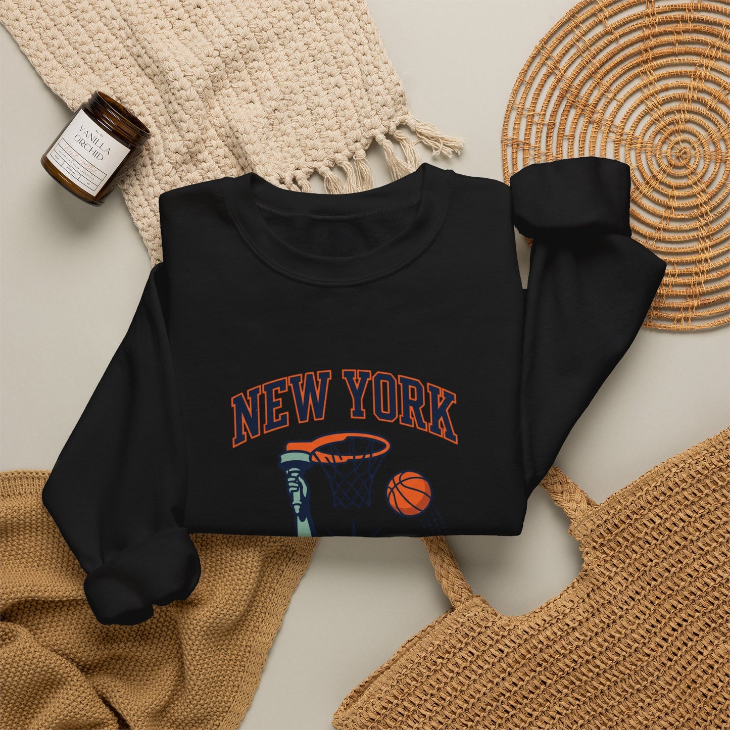 New York City Hoops Crewneck Sweatshirt | NY Basketball City Pride