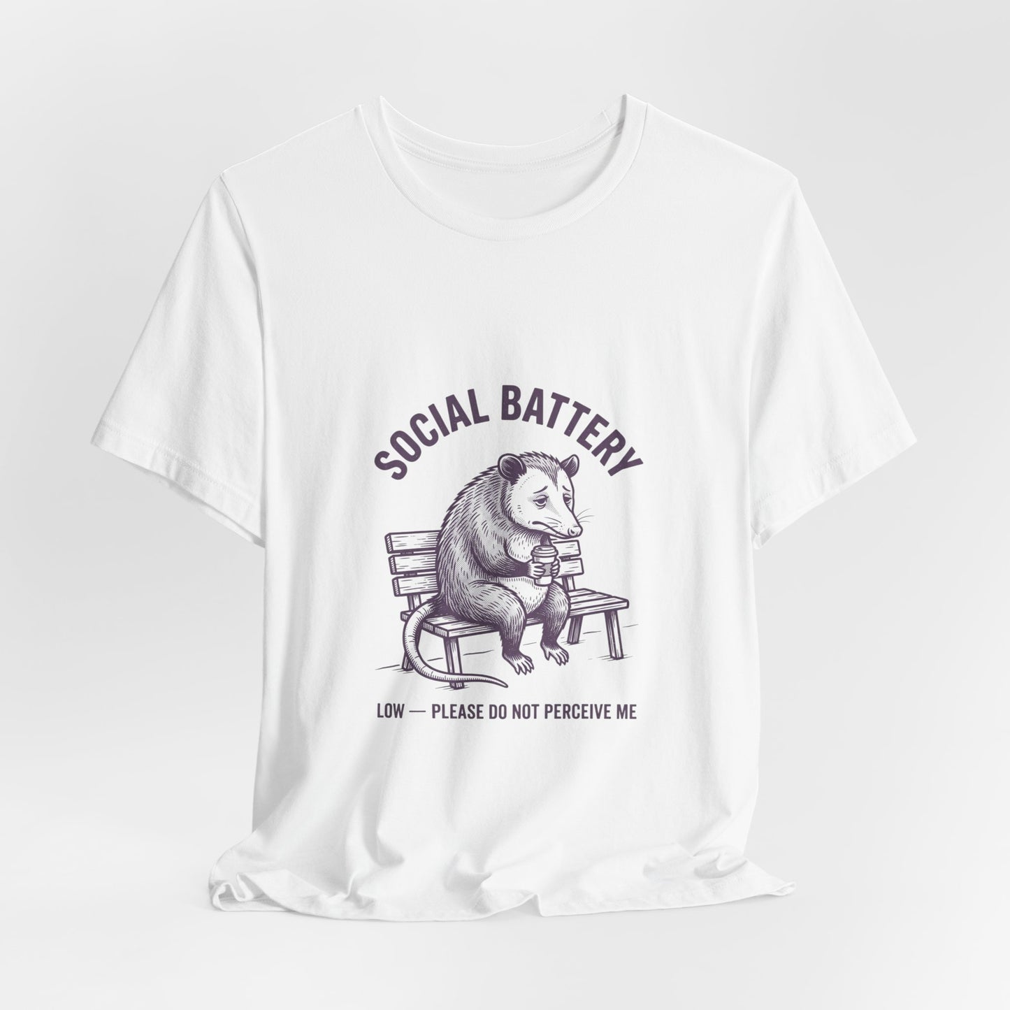 Social Battery Sloth Tee | Anxious Animal Humor, Introvert Shirt