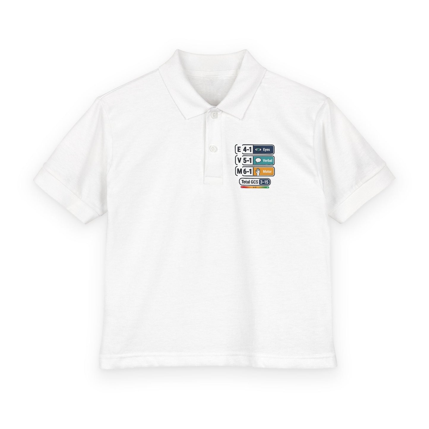 Kids Polo Shirt with Colorful Camping Icons — Outdoor Adventure Badge Design