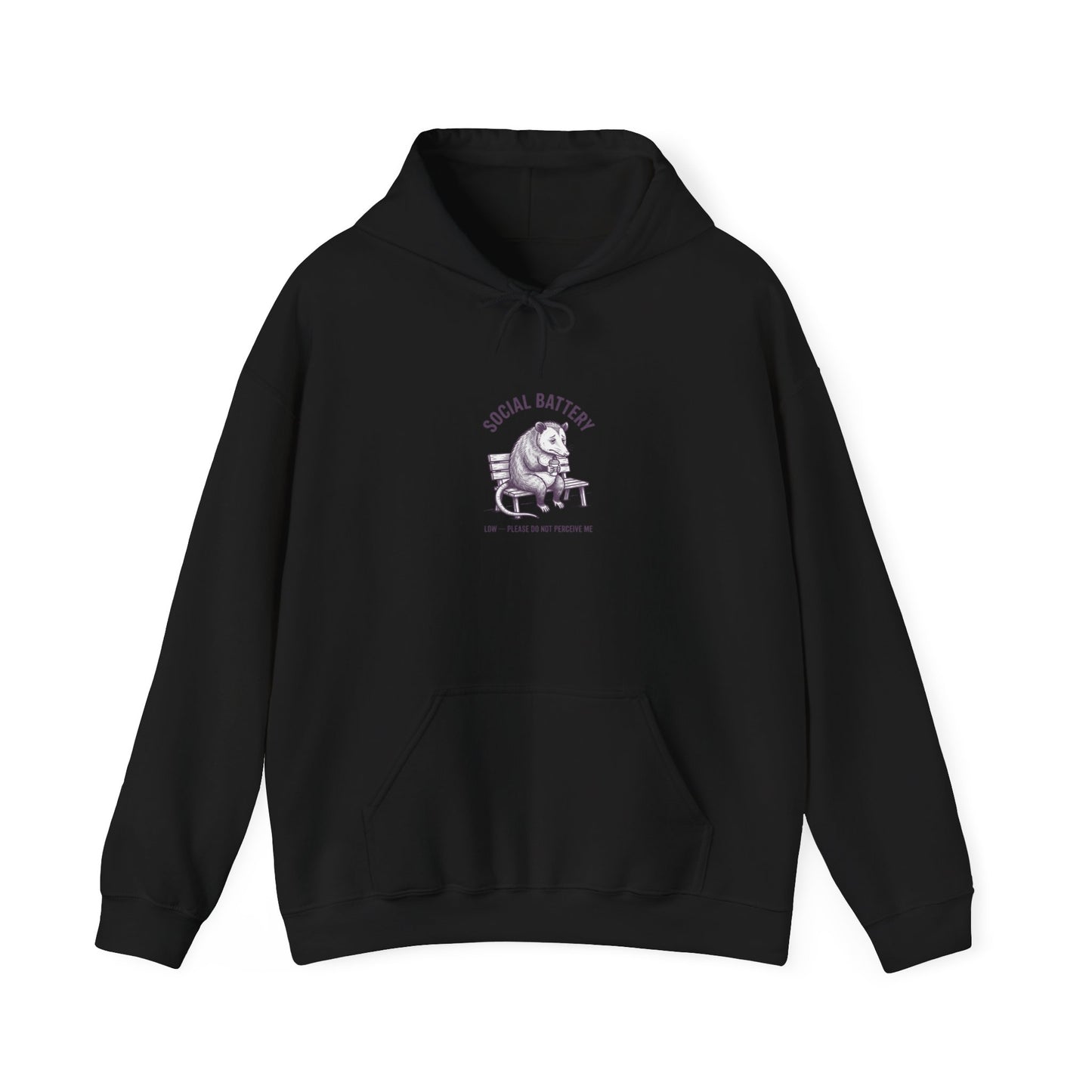 Social Battery Dog Hoodie | Anxious Animal Humor, Cute Anxiety Graphic