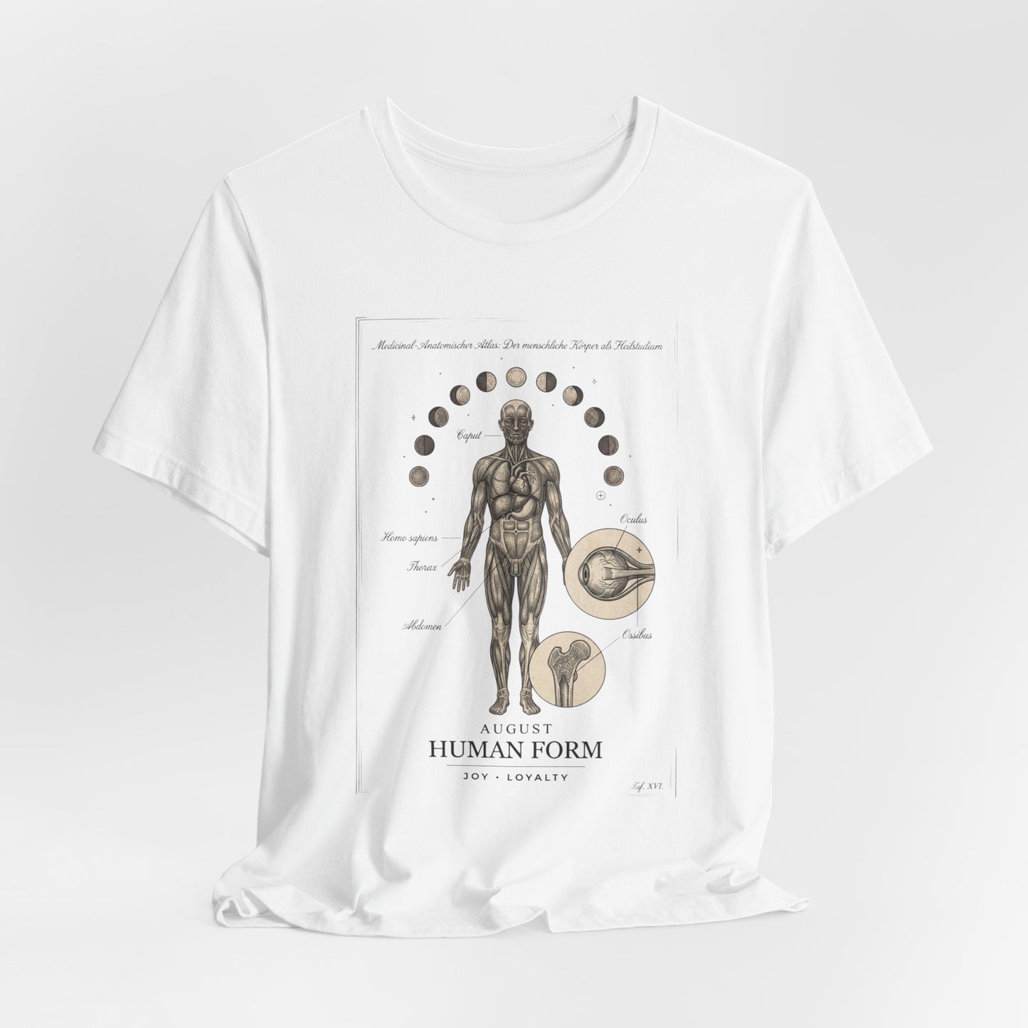 Anatomical Zodiac Chart Tee | Vintage Human Form, Birth Month Botanicals