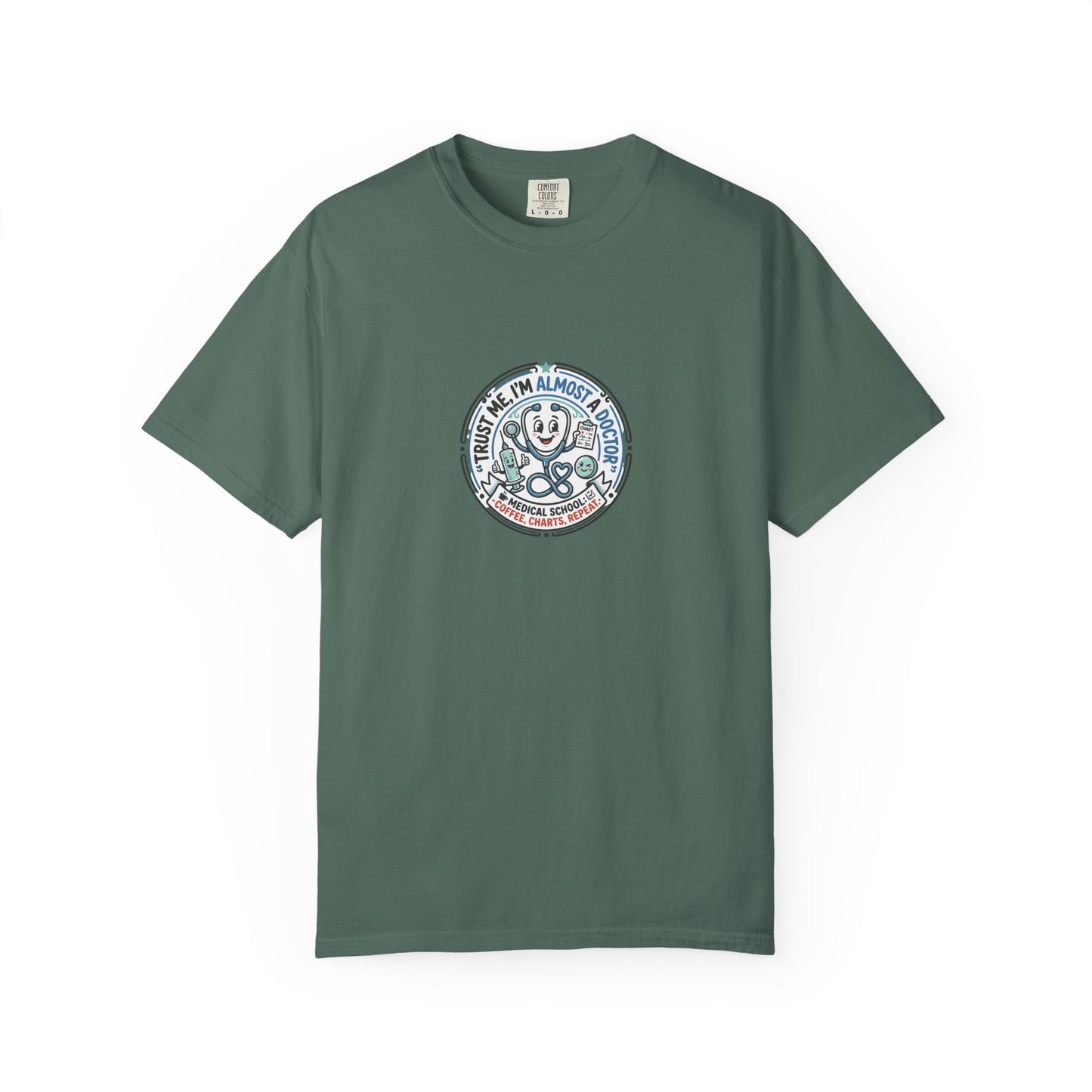 Retro Smiley Surf Badge T-Shirt - 'Sorry I'm Almost There' Graphic