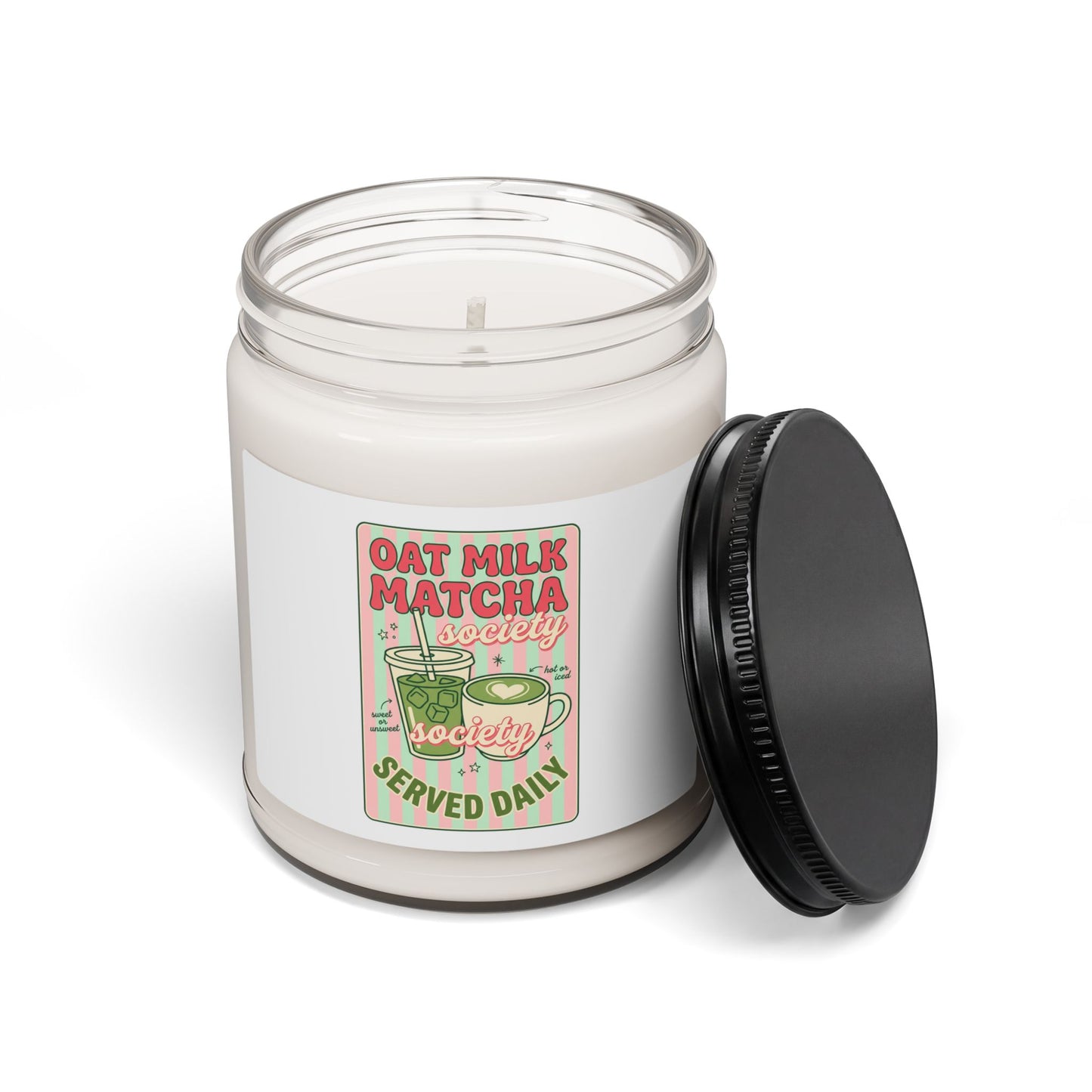 Matcha Latte Illustration Candle | Soy 9oz, Matcha Girl Aesthetic