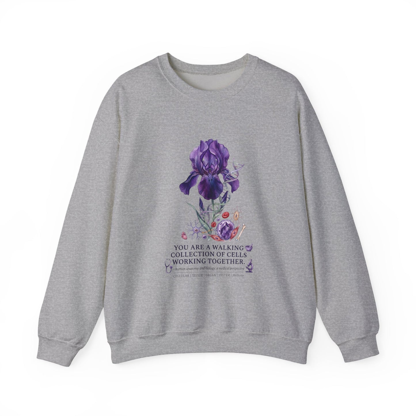 Iris Birth Flower Sweatshirt | Birth Month Botanical, Floral Meaning