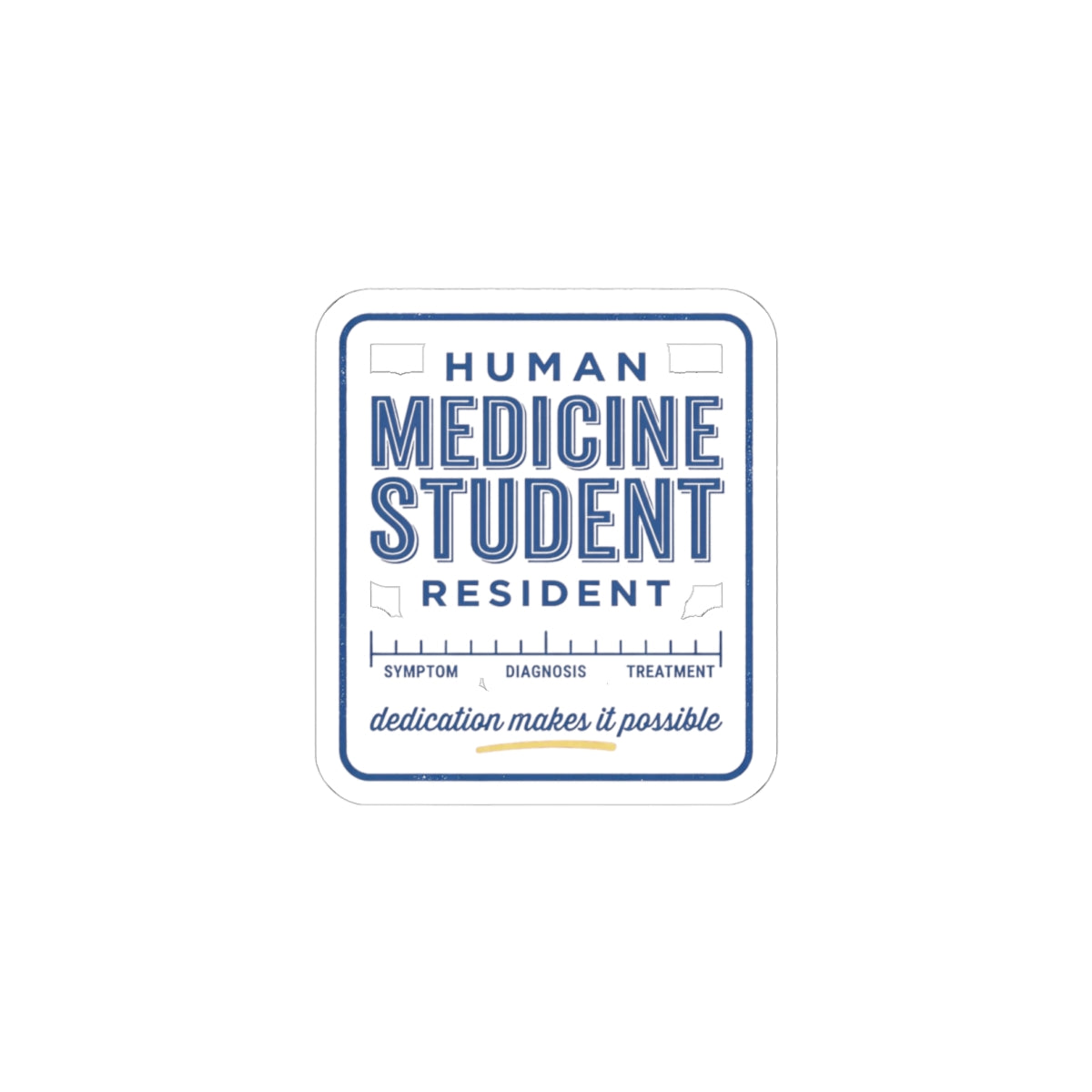 Medicine Student Sticker | Vintage Retro Typography, Diner-Inspired Medical Badge