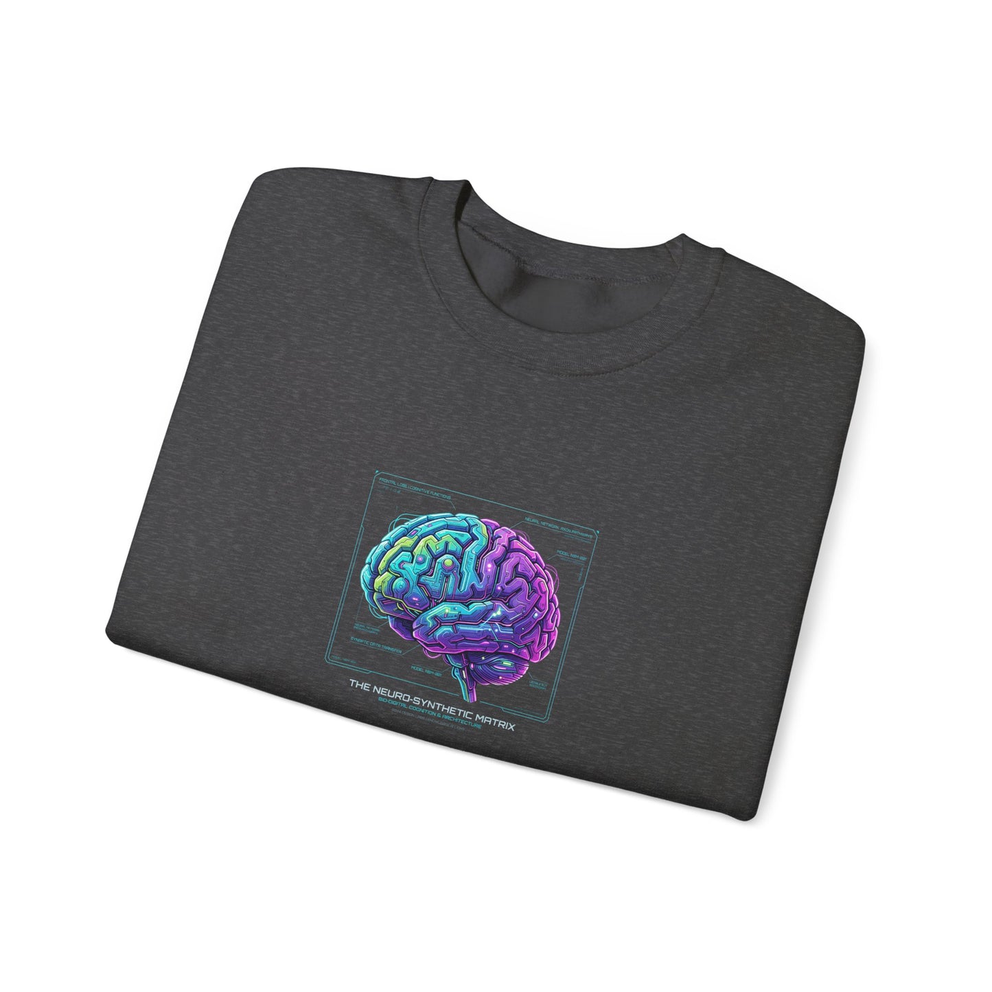Neon Circuit Brain Sweatshirt — Futuristic Sci‑Fi Poster Design for Science Enthusiasts