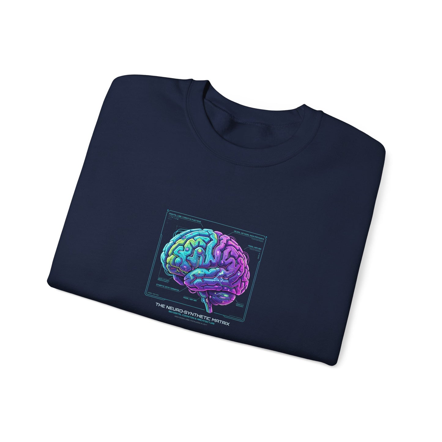 Neon Circuit Brain Sweatshirt — Futuristic Sci‑Fi Poster Design for Science Enthusiasts