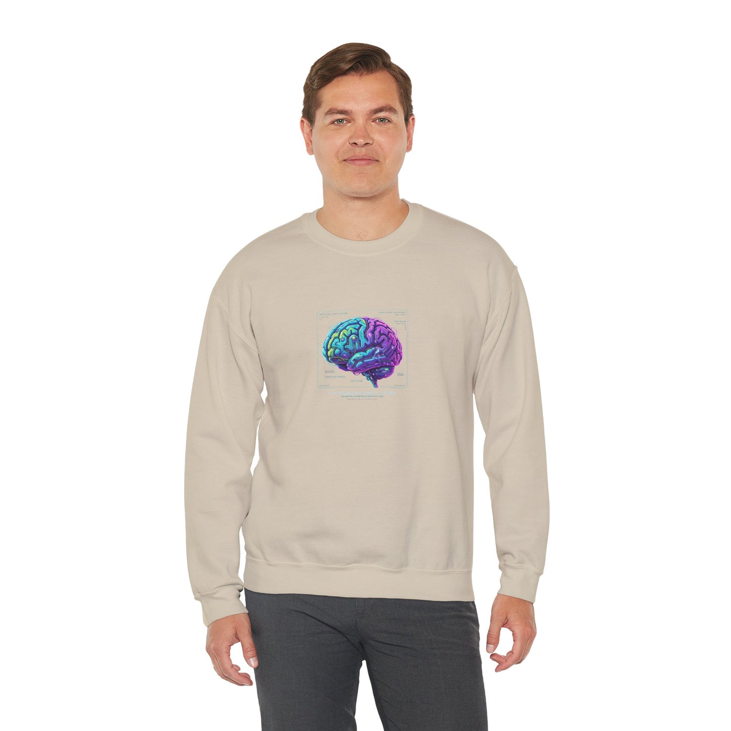 Neon Circuit Brain Sweatshirt — Futuristic Sci‑Fi Poster Design for Science Enthusiasts