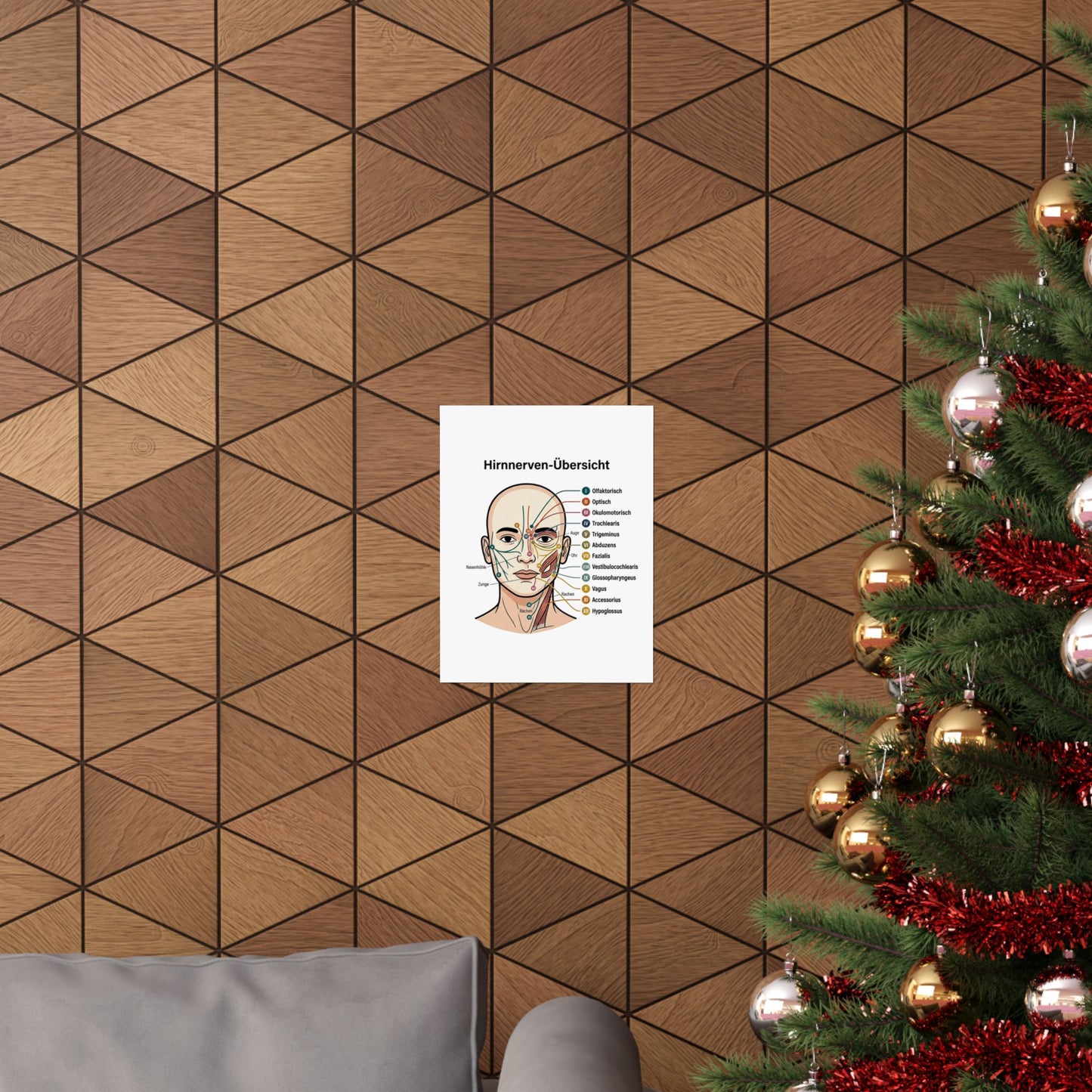 Anatomy Poster — Hirnnerven-Übersicht Matte Vertical Poster
