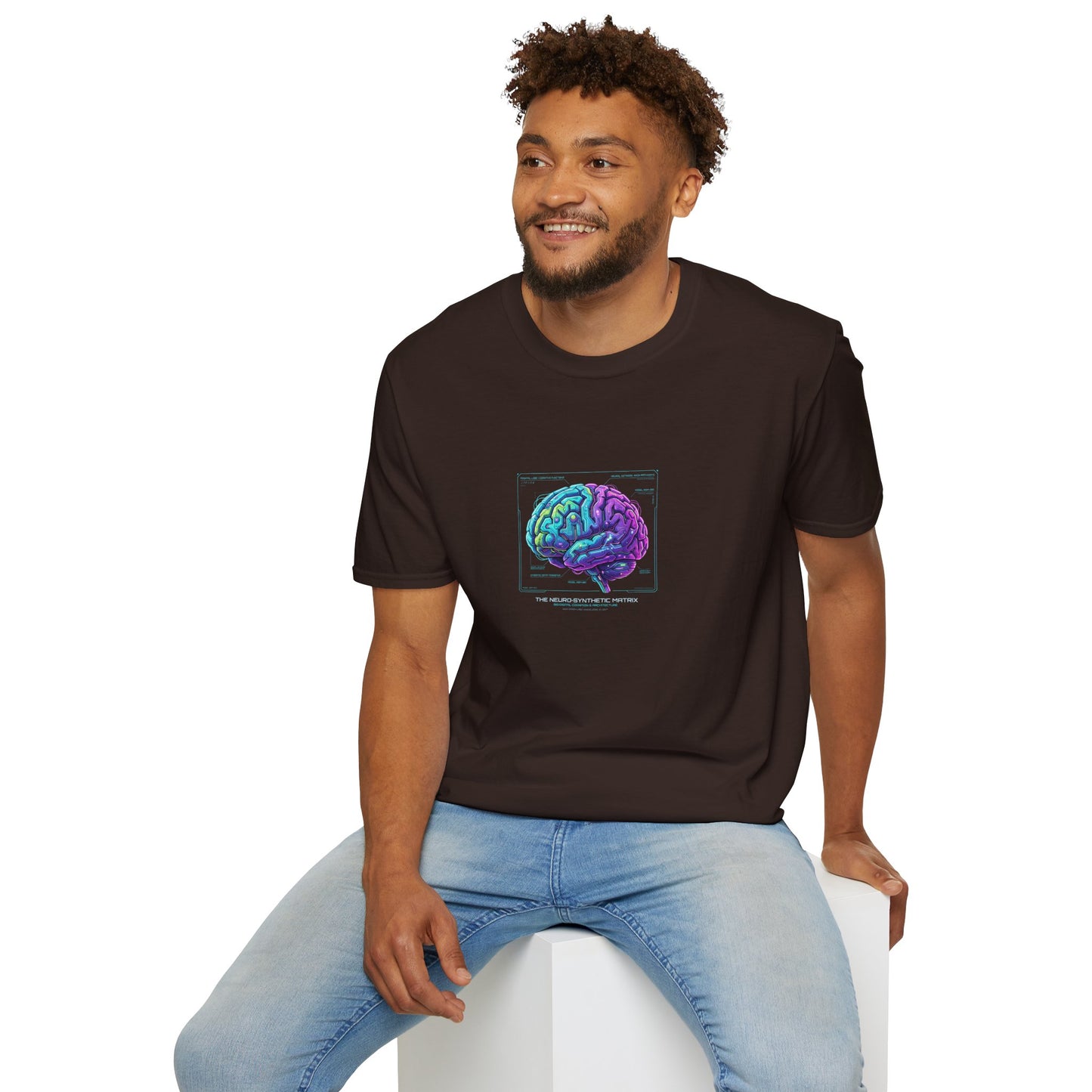 Neon Circuit Brain T-Shirt — Futuristic Sci‑Fi Science Poster Tee