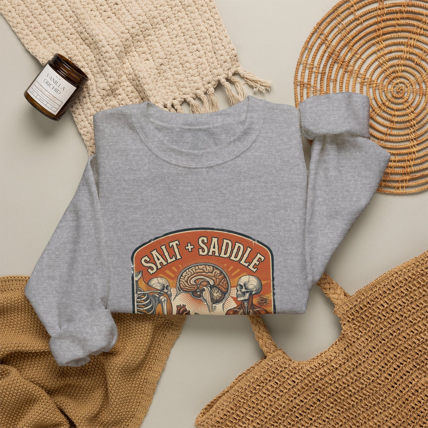 Salt & Saddle Retro Western Crewneck Sweatshirt | Coastal Cowgirl Country Aesthetic