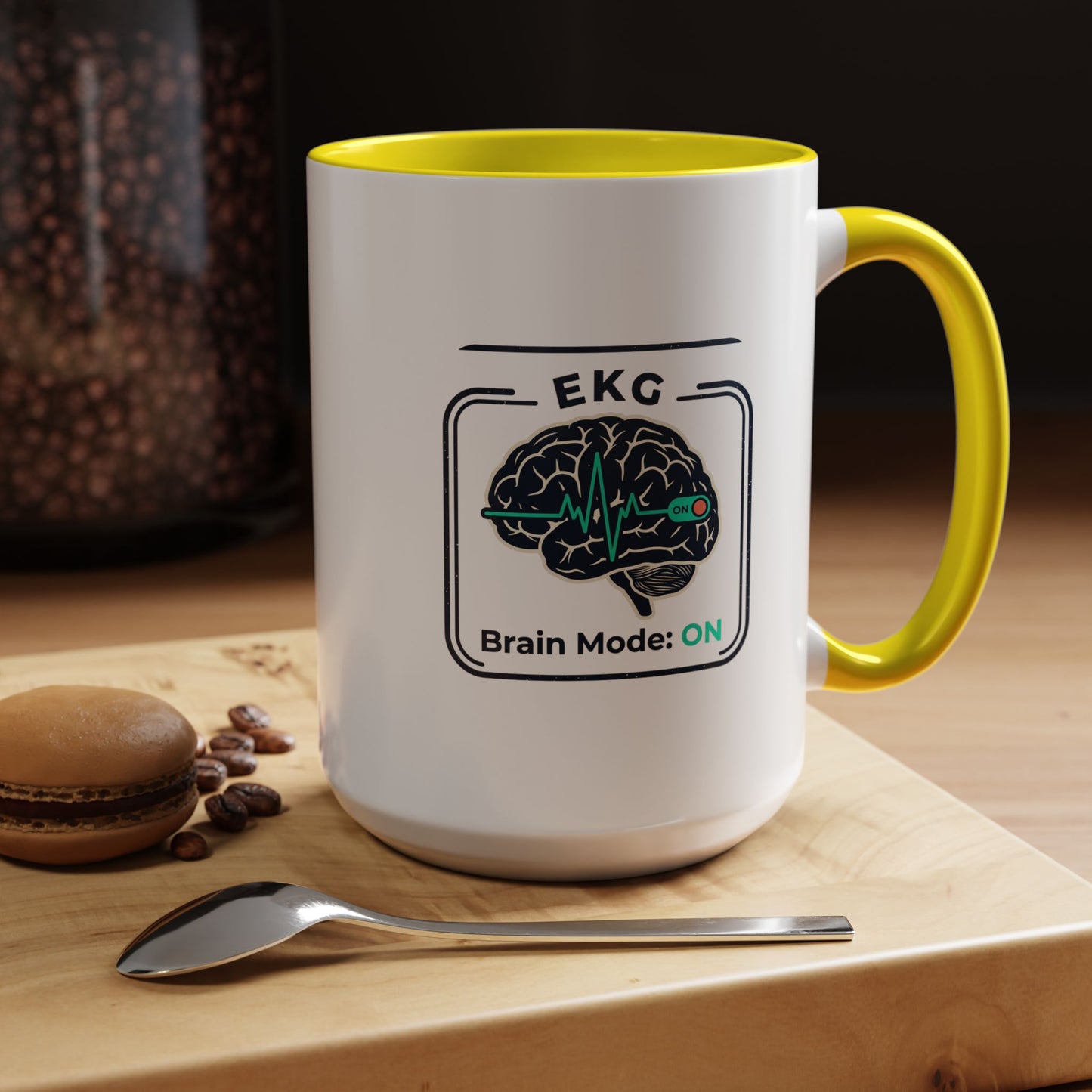 EKG Brain Mode ON Coffee Mug — Accent 11/15oz