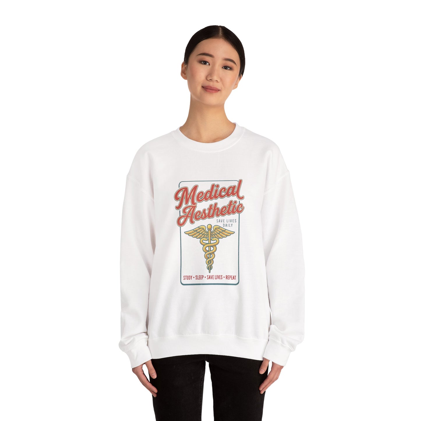 Medical Aesthetic Caduceus Sweatshirt | Vintage Food Graphics Retro Diner Typography
