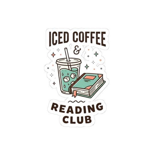 Iced Coffee & Reading Club Sticker | Book Girl Summer, BookTok Aesthetic