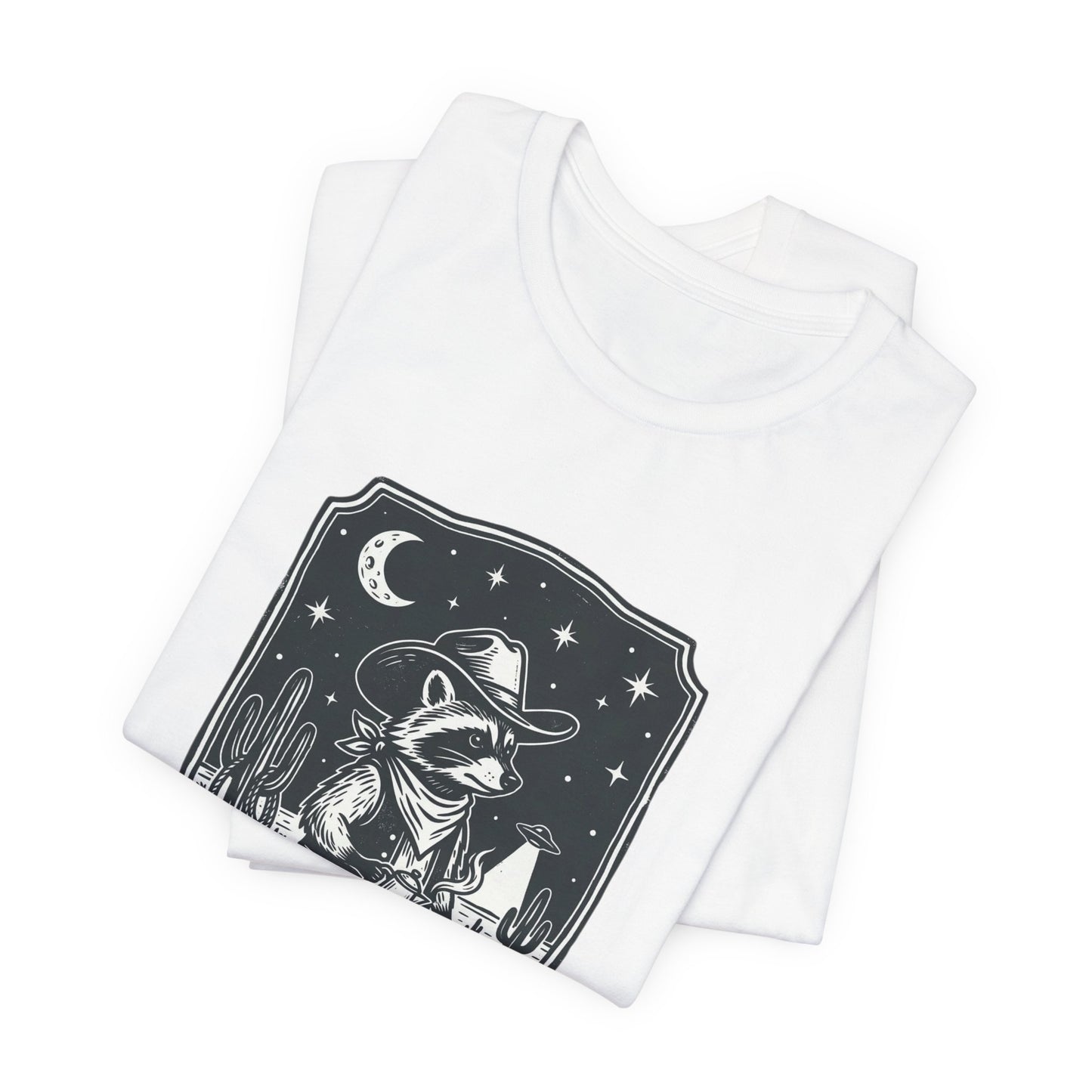 Night Shift Coffee Society Tee | Retro UFO Desert Alien Graphic