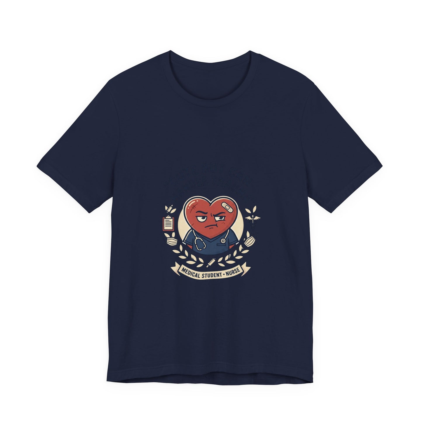 Cute But Can Handle Trauma Tee | minimal meme, deadpan black-on-white