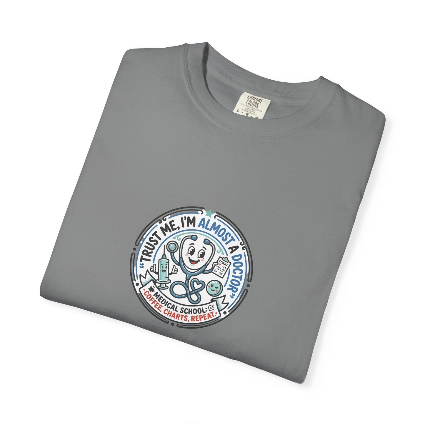 Retro Smiley Surf Badge T-Shirt - 'Sorry I'm Almost There' Graphic
