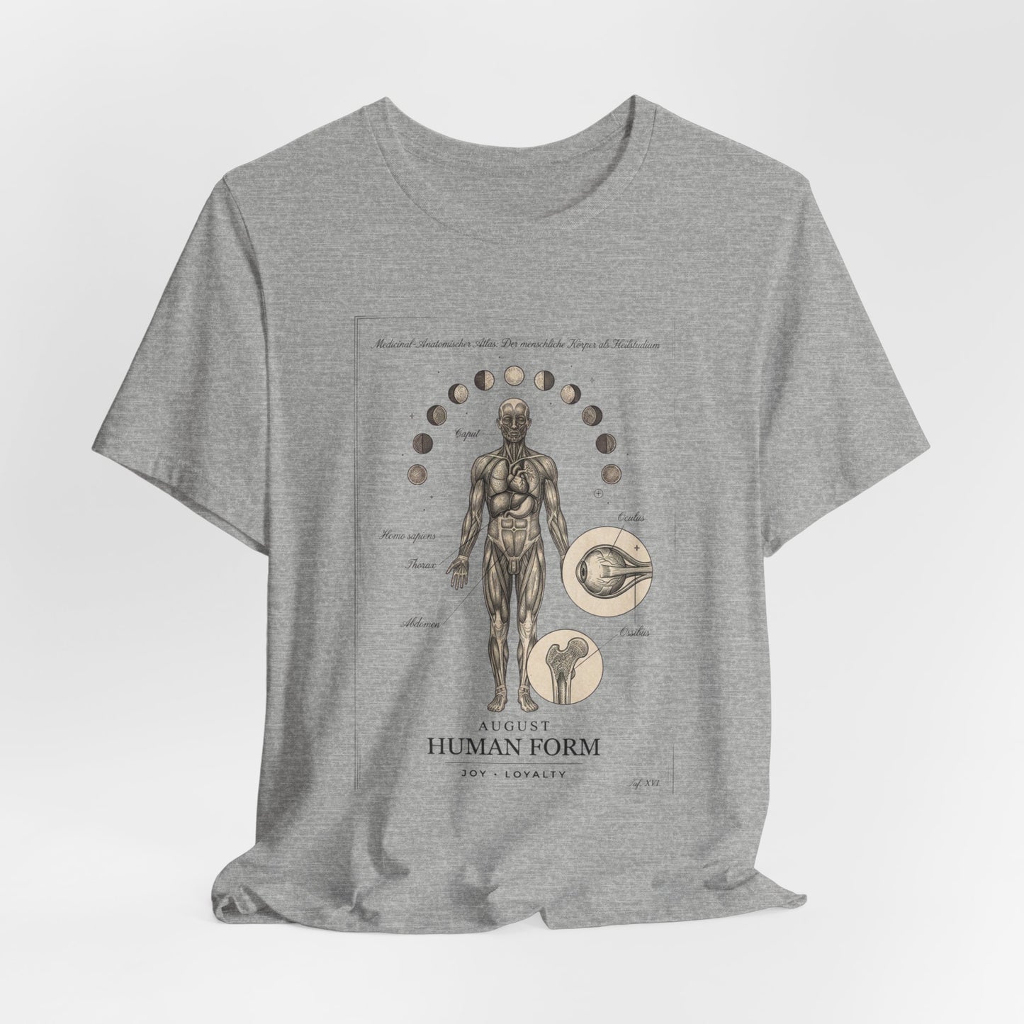 Anatomical Zodiac Chart Tee | Vintage Human Form, Birth Month Botanicals