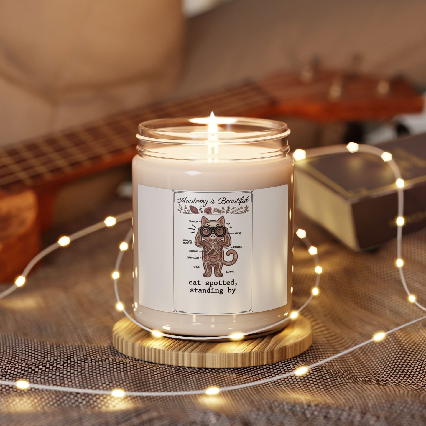 Anatomy of a Beautiful Cat Soy Candle | Cat-Centric Novelty, Whimsical Doodle