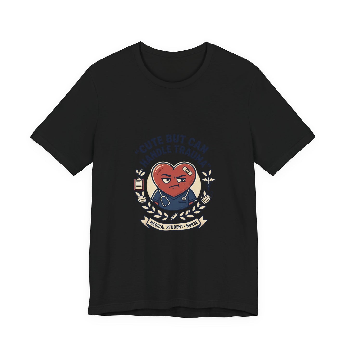 Cute But Can Handle Trauma Tee | minimal meme, deadpan black-on-white