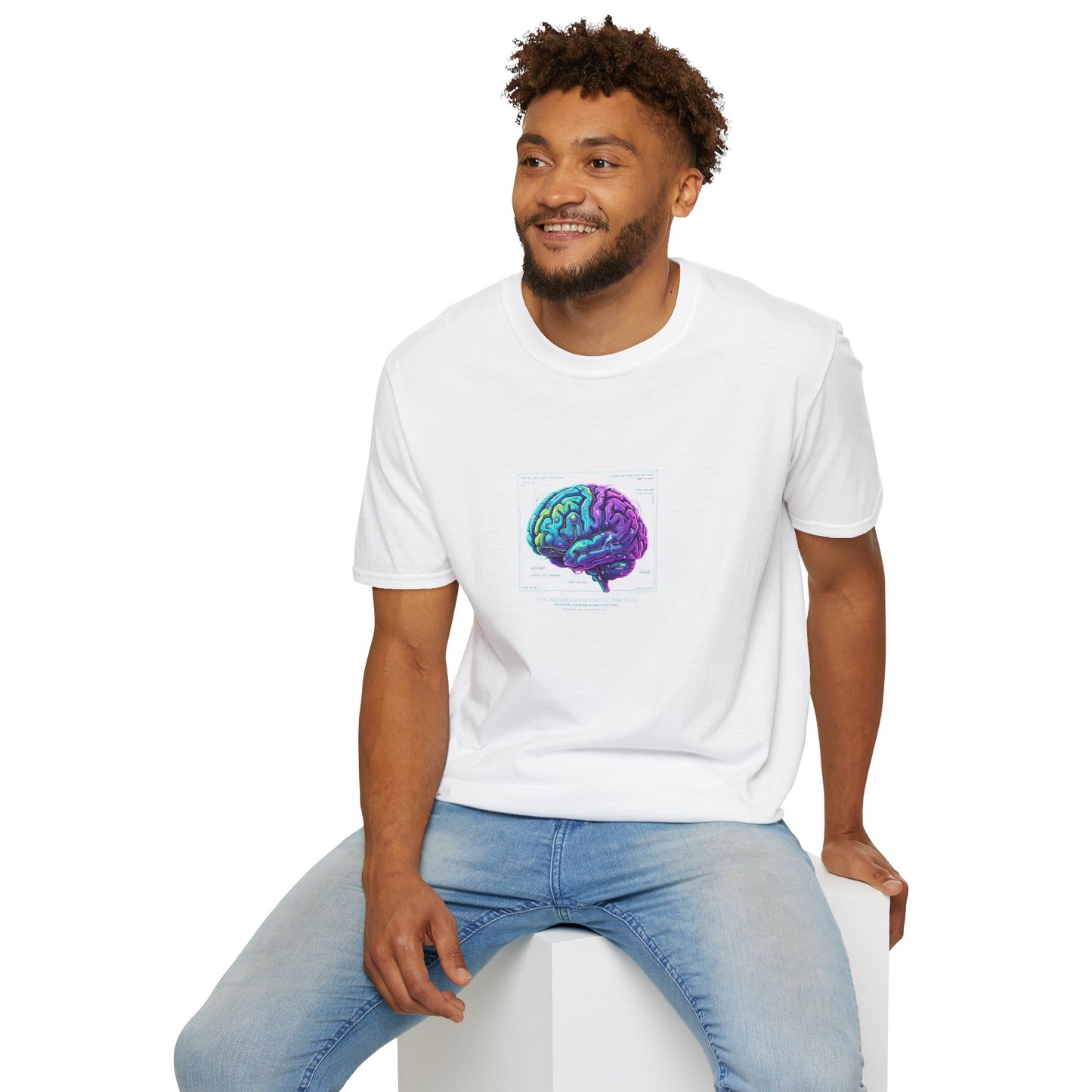 Neon Circuit Brain T-Shirt — Futuristic Sci‑Fi Science Poster Tee