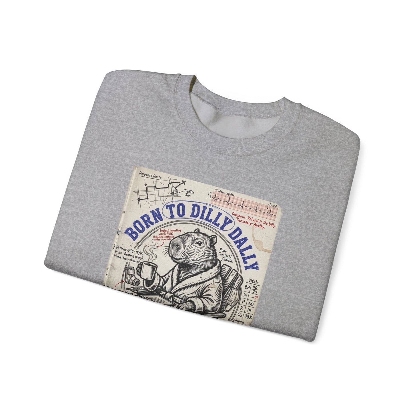Born to Dilly Dally Sweatshirt | procrastination humor, retro cartoon