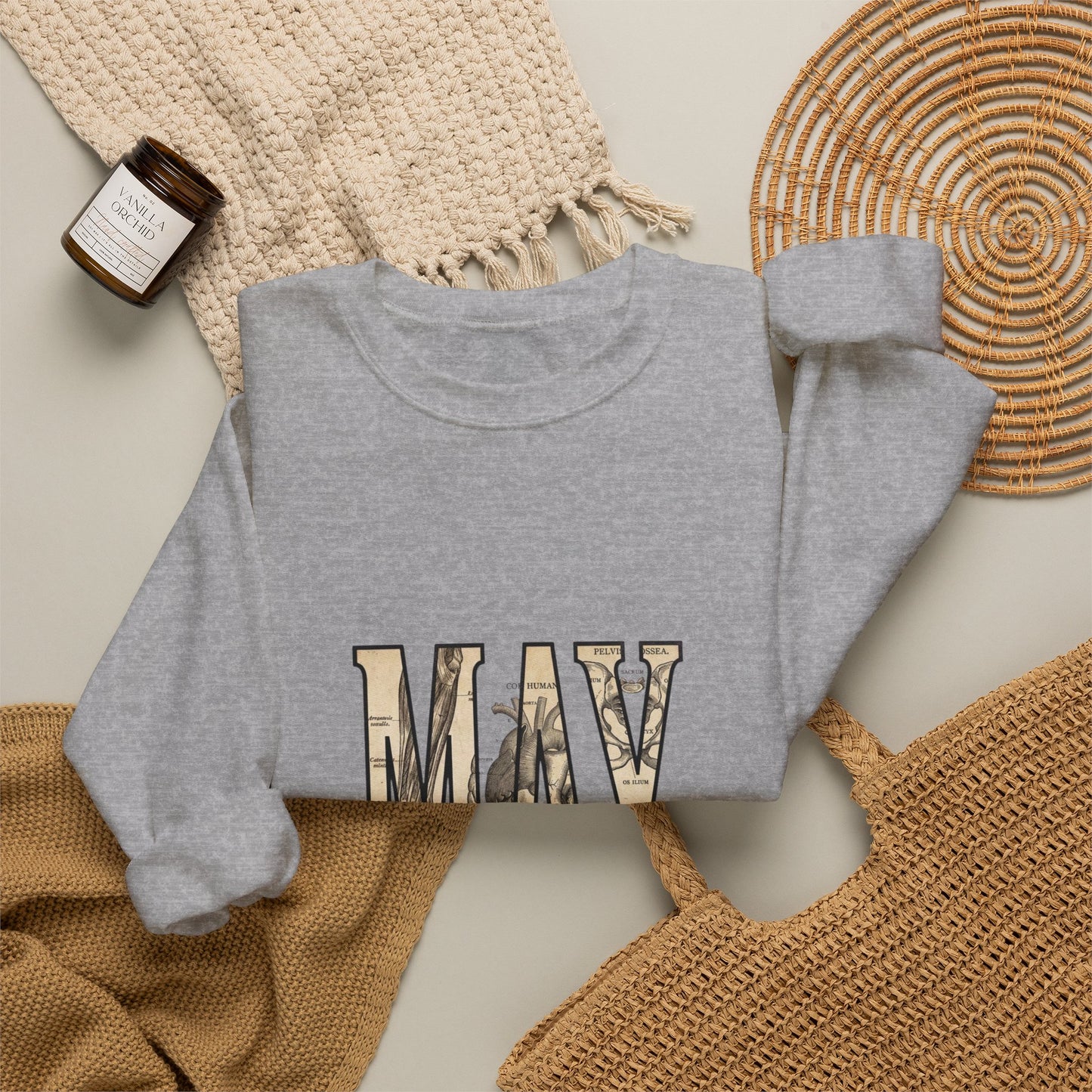 May Birth Flower Sweatshirt | Botanical Birth Month Floral Typography
