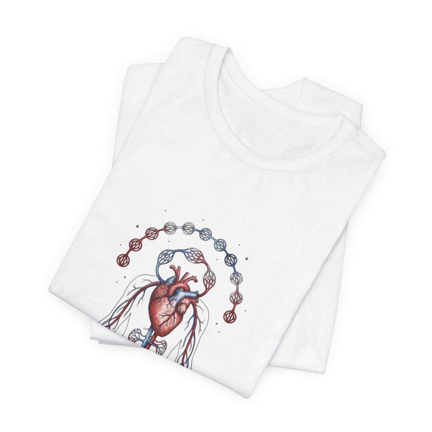 Anatomical Heart with Birth Flowers Tee | Botanical Birth Month Illustration