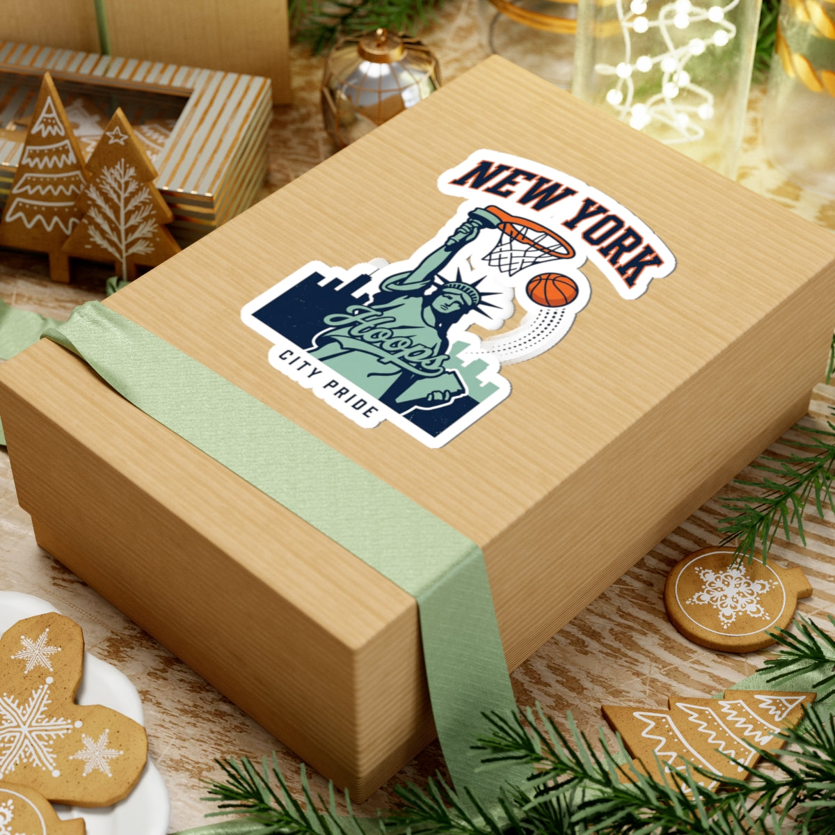 New York Hoops City Pride Sticker | Basketball Skyline Kiss-Cut