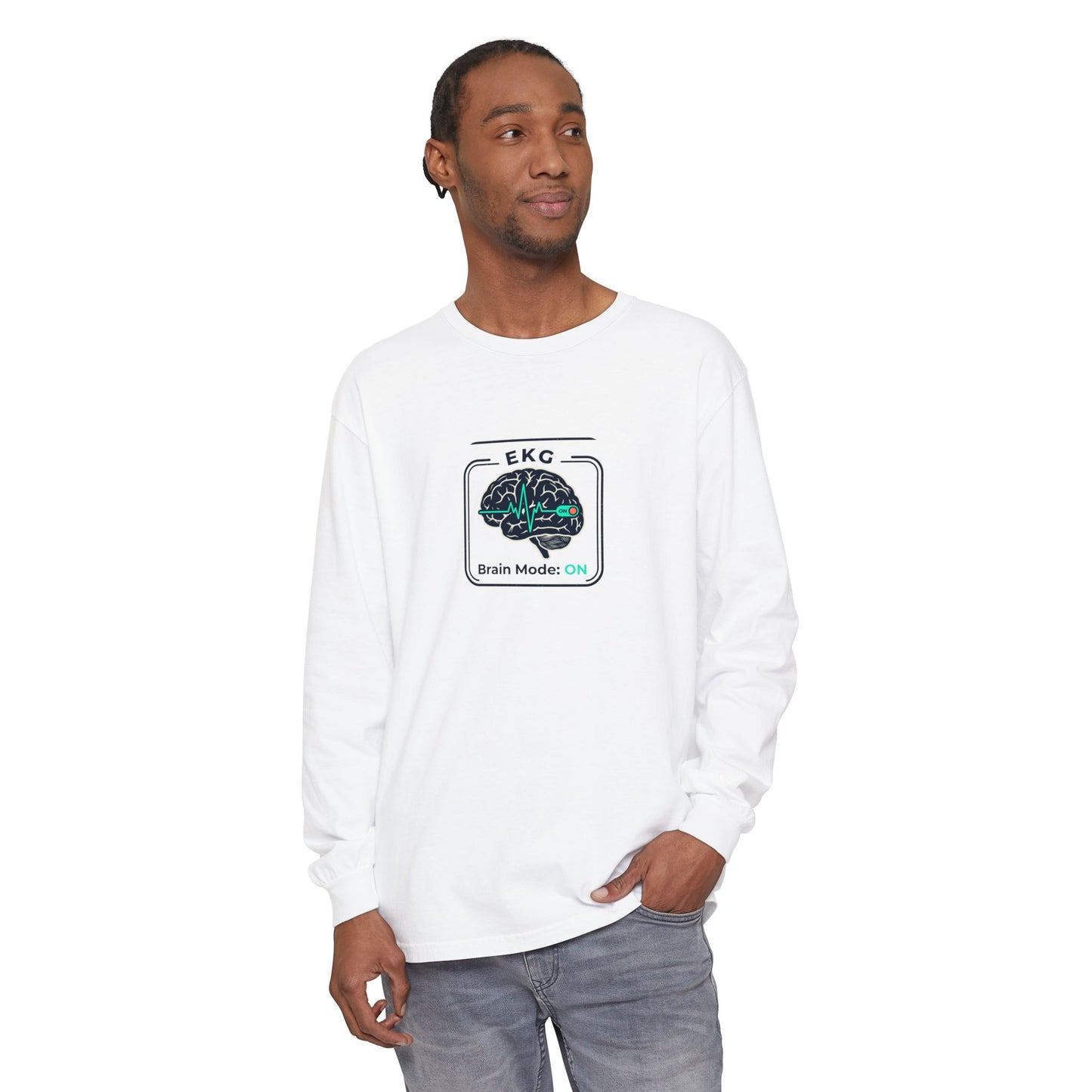 Brain Mode: EKG Graphic Long Sleeve Tee