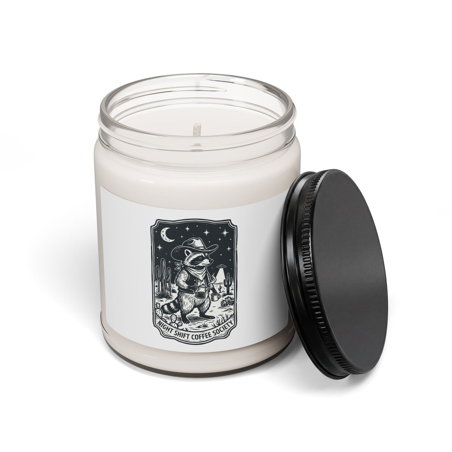 Retro UFO Cowboy Candle | Soy Candle, Vintage Desert Alien Graphic