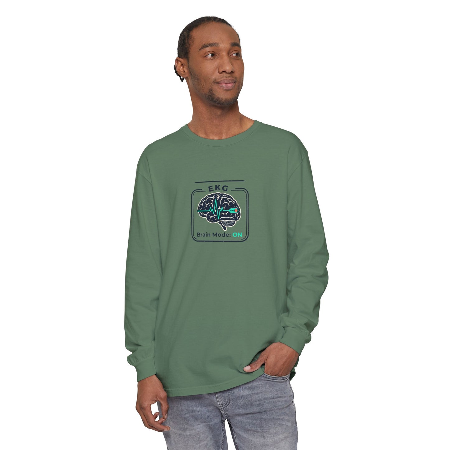 Brain Mode: EKG Graphic Long Sleeve Tee