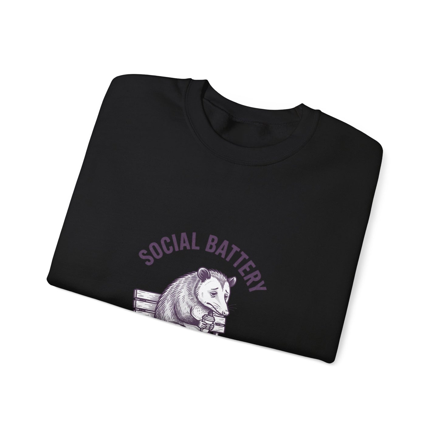 Social Battery Graphic Sweatshirt | Anxious Animal Humor, Introvert Crewneck