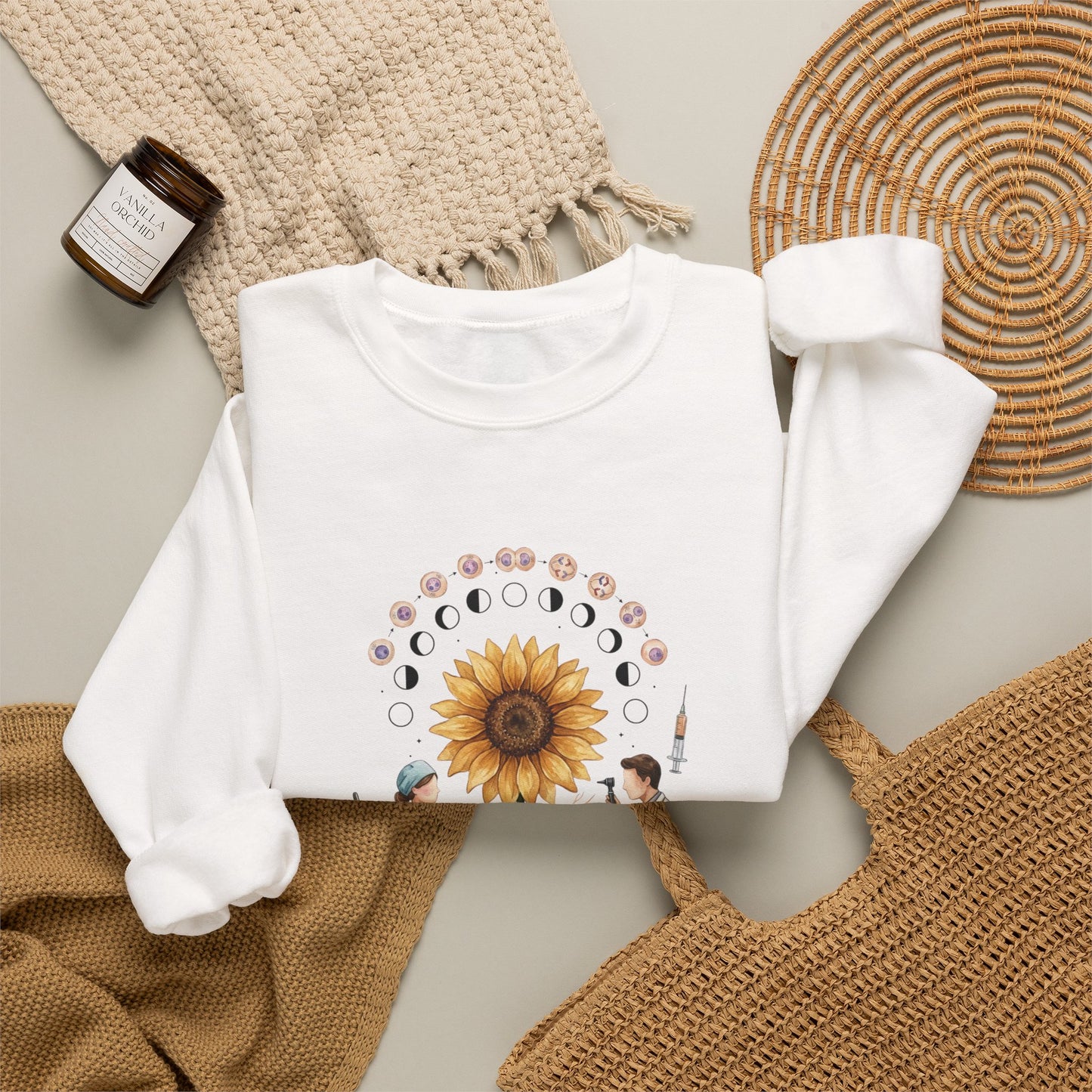 Sunflower Birth Flower Crewneck | Botanical Birth Month Sweatshirt