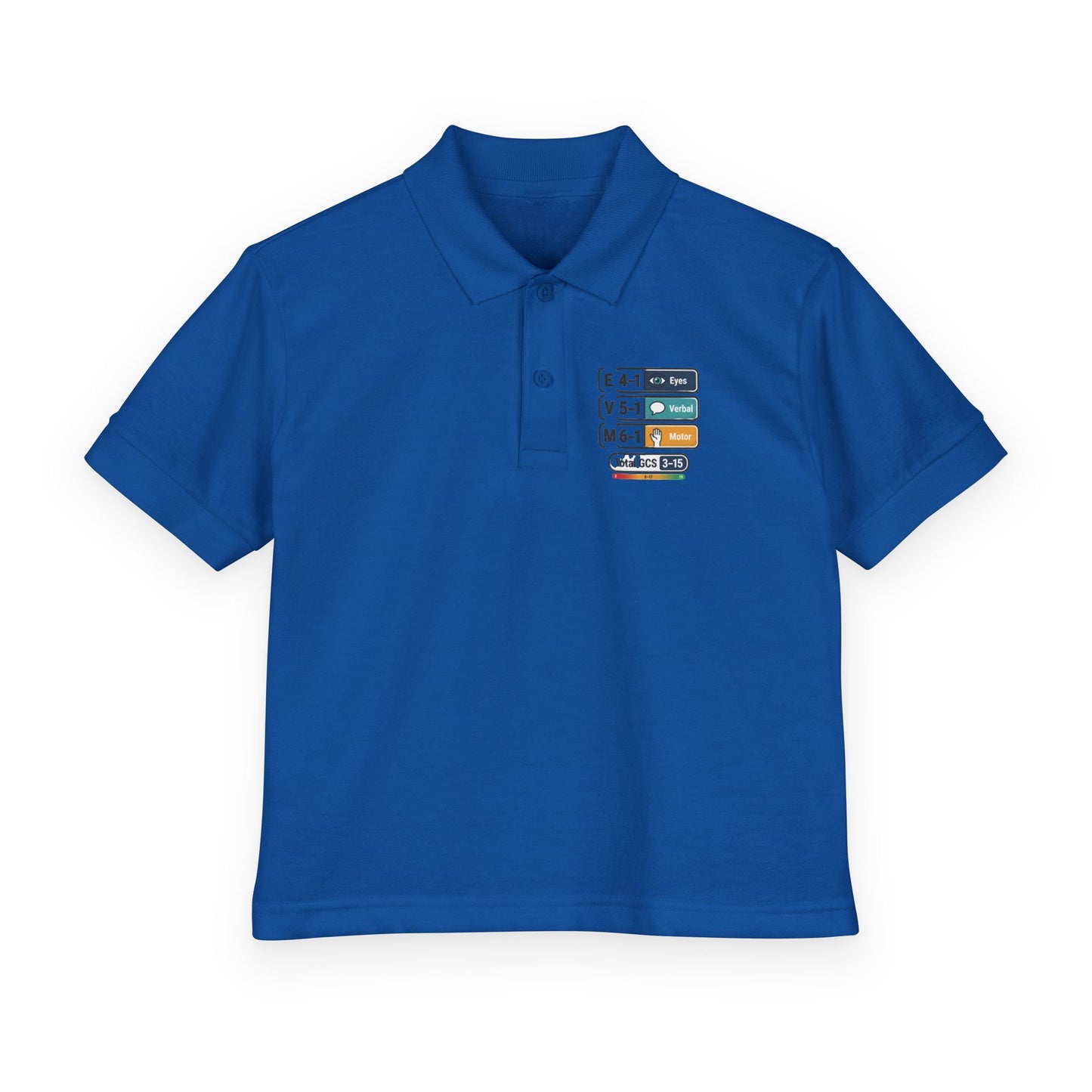 Kids Polo Shirt with Colorful Camping Icons — Outdoor Adventure Badge Design