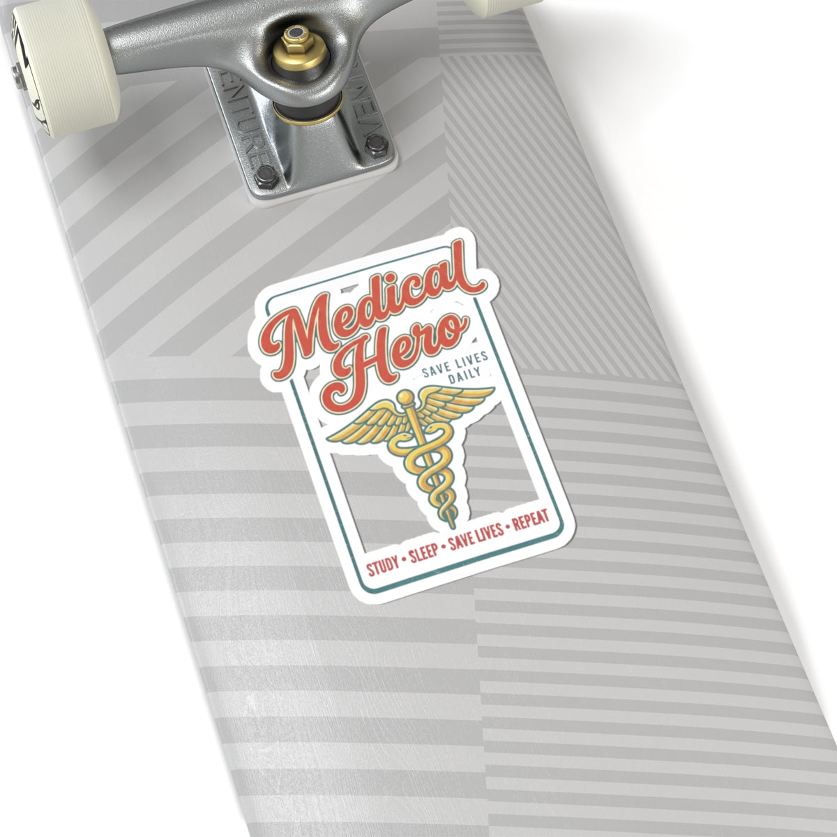 Medical Hero Caduceus sticker | Retro medical badge, vintage diner typography