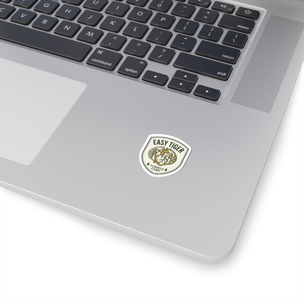Easy Tiger Retro Badge Sticker | vintage summer camp, playful animal decal