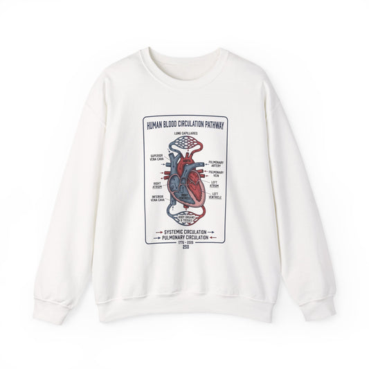 Anatomical Heart Diagram Sweatshirt | 250th 4th of July Patriotic Milestone