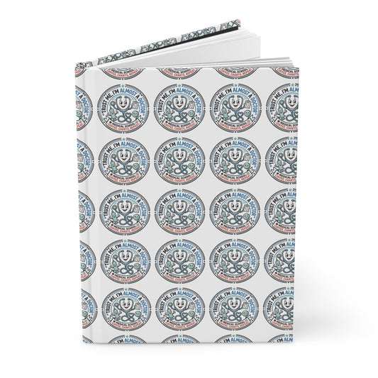 Hardcover Journal — Vintage Medical Emblem Pattern Notebook (Doctor/Nurse Gifts)
