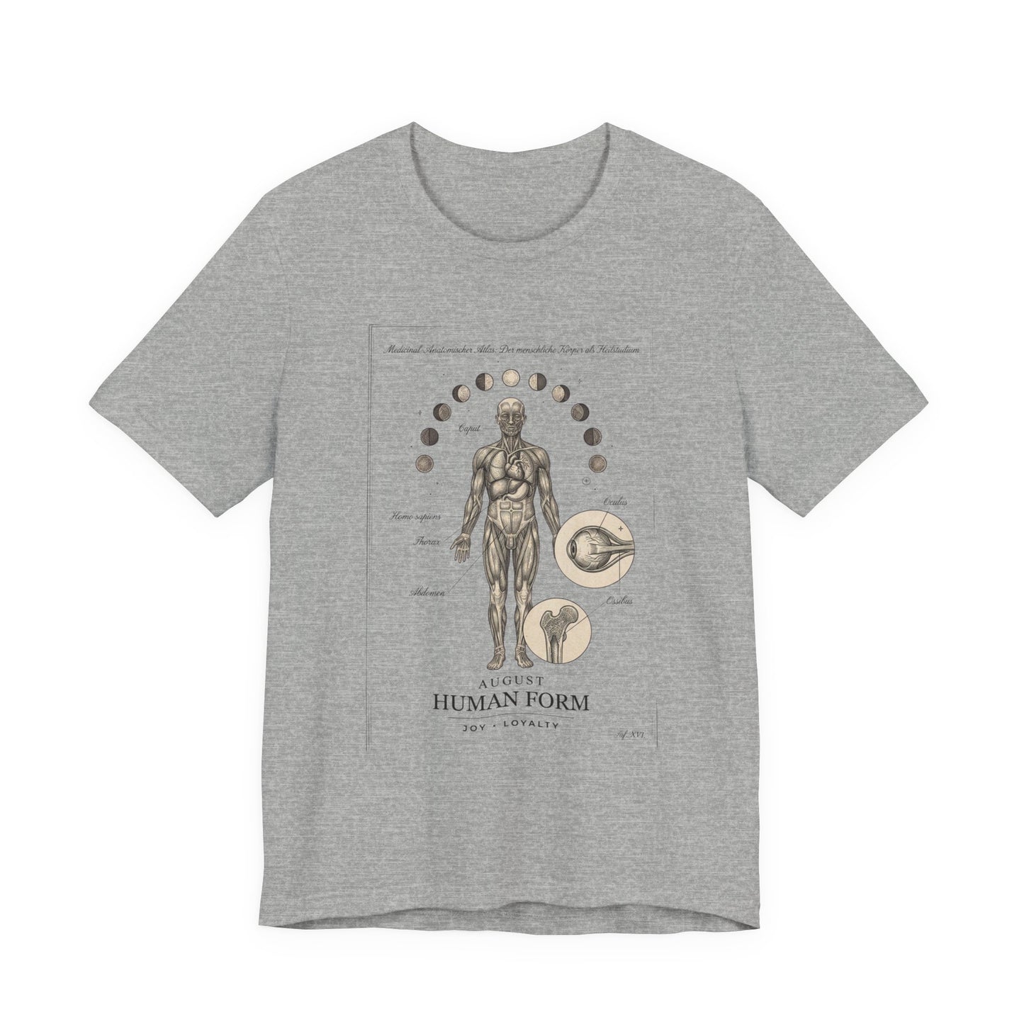 Anatomical Zodiac Chart Tee | Vintage Human Form, Birth Month Botanicals